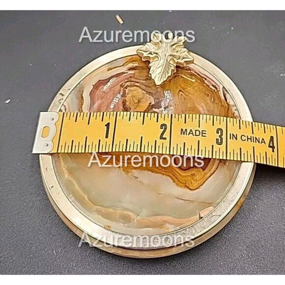 Vintage Quartz  Onyx Ashtray 70s Retro 3.5" Made In Italy - Picture 6 of 7